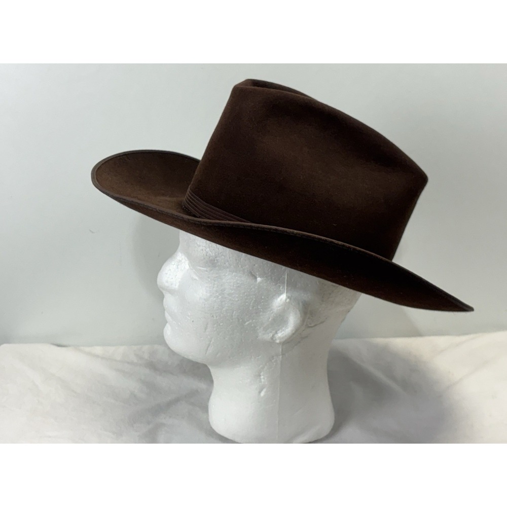 Vtg Luskeys Stallion Cowboy Hat Brown Felted NO SIZE western
